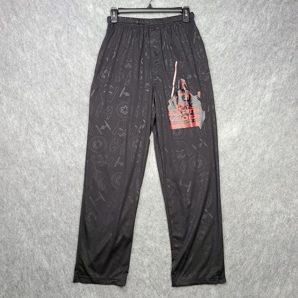 Star Wars Pajama Lounge Pants Mens S 28" Inseam Black Darth Vader All Over Print
